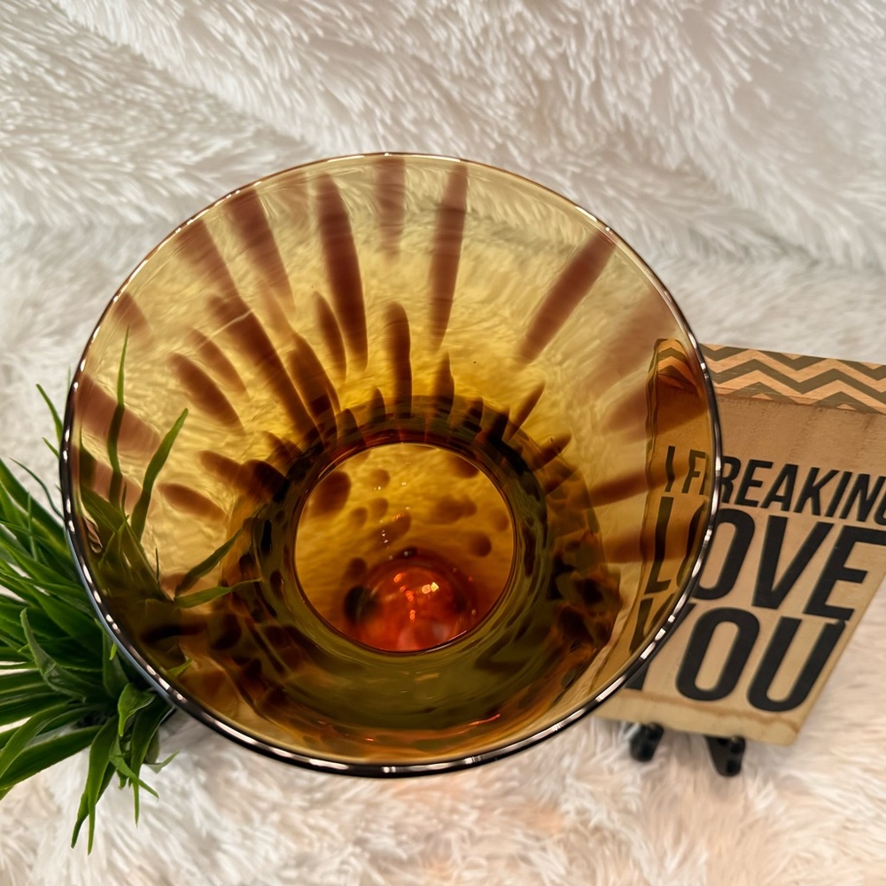 Made in Italy Tortoise Shell Design Decorative Vase - Picture 5 of 6